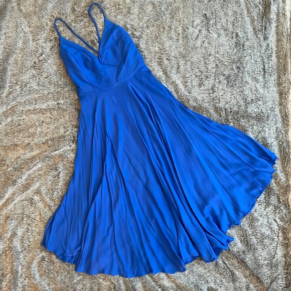 Lulus Dresses & Skirts - Lulus Troulos Royal Blue Lace-Up Midi Dress Size Small NWOT